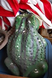 Vintage chalkware frog, HUGE!