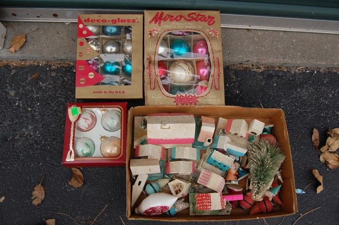 Lots of Vintage Christmas, mercury glass ornaments 