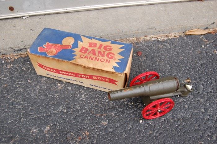 Vintage Big Bang Cannon toy in original box