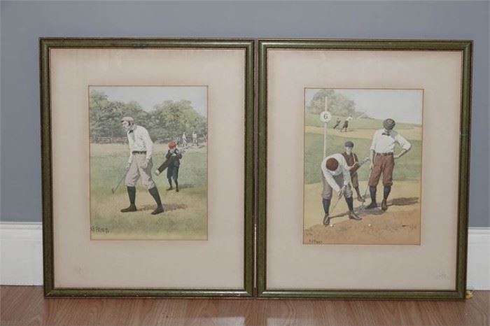 10. Set of Two 2 A. B. FROST Golf Prints