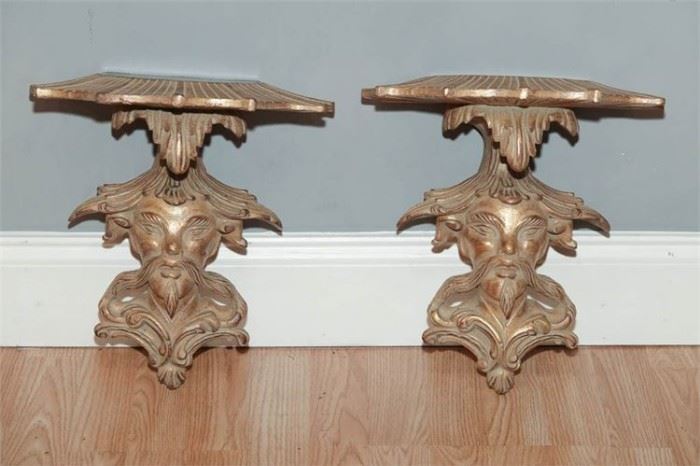 15. Pair of Composition Figural Wall Brackets