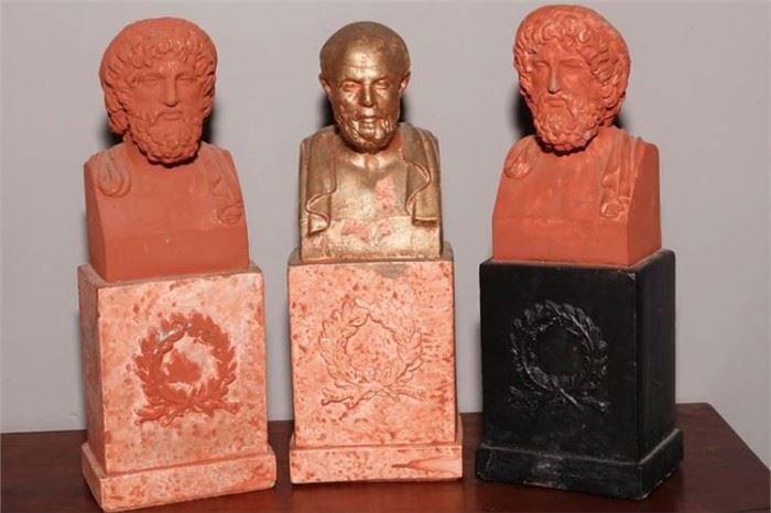 65. Set of Three 3 Vintage Classical Busts