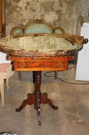 Pedestal Occasional Table and Mirror