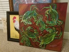 "Circle Crabs" on board by Sandra Parker