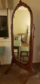 Antique Full length Chevelle Mirror on stand
