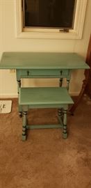 Antique Table/Desk w/ Matching Bench