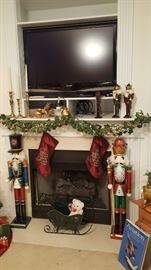 42 inch Sharp Flatscreen, Large Nutcrackers, Christmas decor