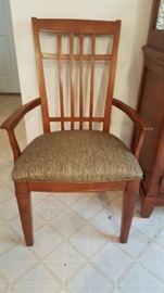 Arm chair, one of pair, with table and chairs