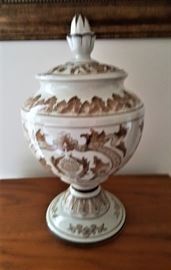 Beautiful footed ginger jar with lid