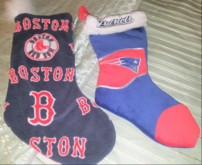 Boston Redsox and Patriots stockings