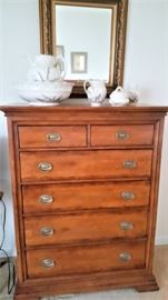 Chest of drawers with 6 drawers chestnut color