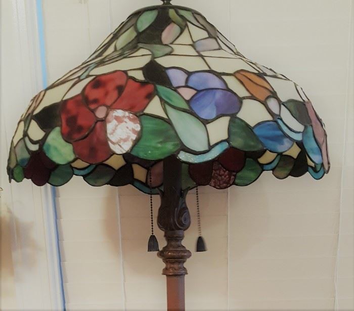Close up of stained glass shade
