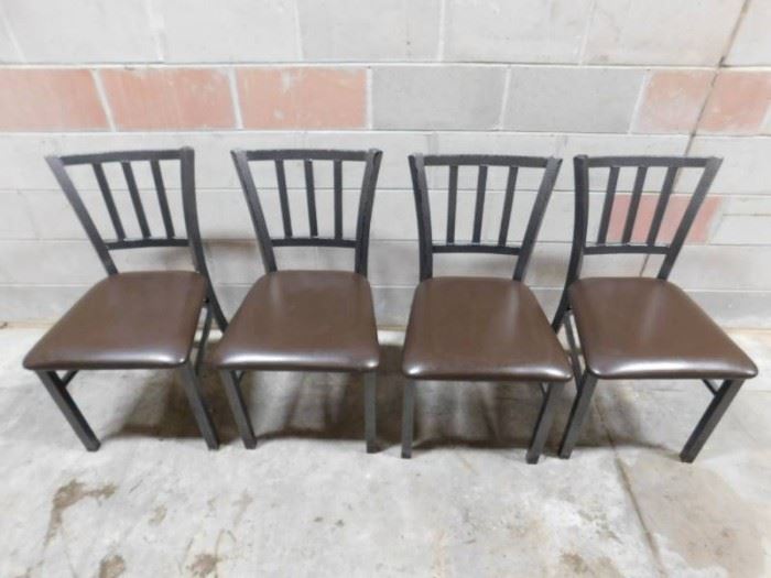 4 Metal Chairs with Vynl Seats