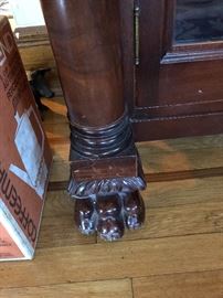 Victorian Triple Bookcase w/ Glass Doors & Clawfeet