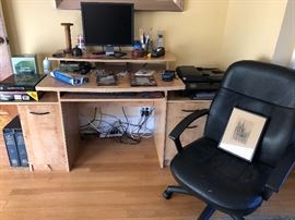Desk, Office Chair, Printer