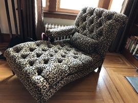 Chaise w/ Leopard Print Fabric