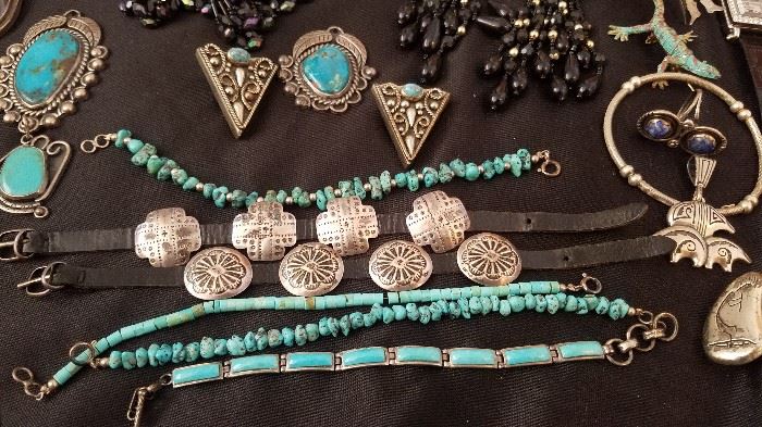 Turquoise and silver jewelry