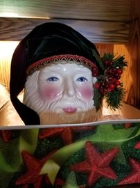 santa mask with evening hat