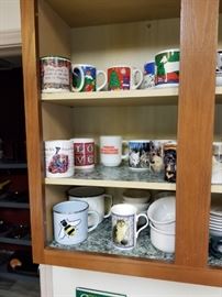 a variety of coffee mugs