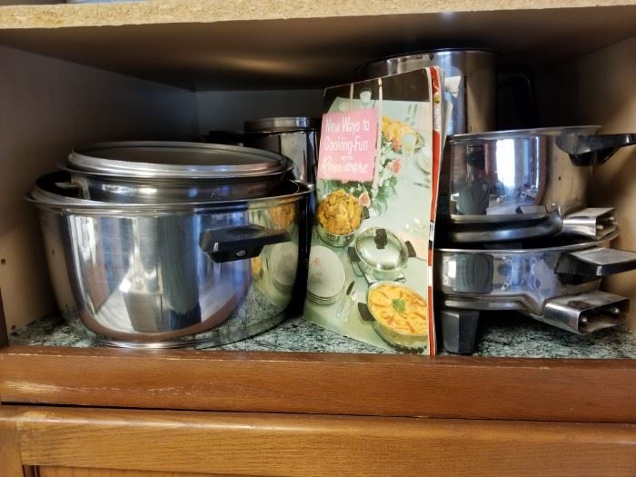 well used rena ware cookware