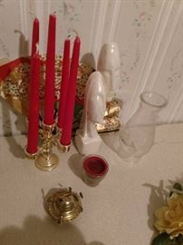 candle holder and misc lot