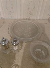 Lot of clear depression glass, including 2 Iris Pl ...