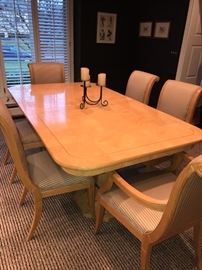 HENREDON FORMAL DINING TABLE WITH 6 CHAIRS 76"L x 44"W x 30"H