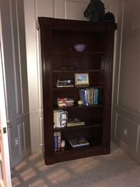 HOOKER CHERRY WOOD BOOKCASE WITH LIGHTS- 44" W x 13"D x 82”H