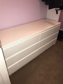 LONG WHITE DRESSERS (3 AVAILABLE)-66"L x 20"D x 28”H