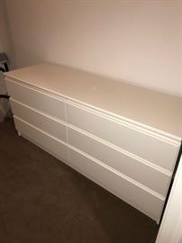 LONG WHITE DRESSERS (3 AVAILABLE)-66"L x 20"D x 28”H