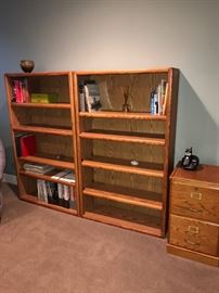 WOODEN BOOKSHELVES (2 AVAILABLE)-30"L x 12"D x 60”H