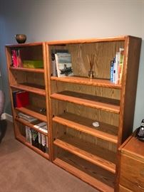 WOODEN BOOKSHELVES (2 AVAILABLE)-30"L x 12"D x 60”H