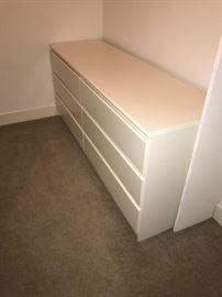 LONG WHITE DRESSERS (3 AVAILABLE)-66"L x 20"D x 28”H