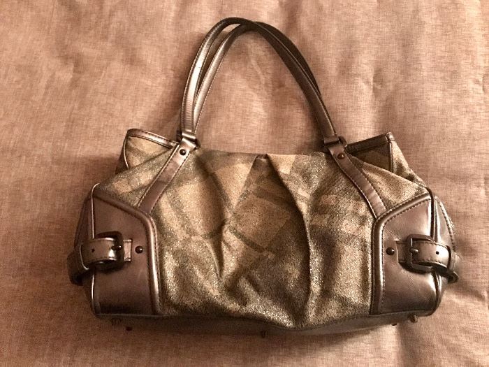 AUTHENTIC BURBERRY NOVA CHECK SILVER TOTE