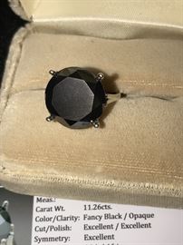 11.26 CARAT BLACK DIAMOND RING