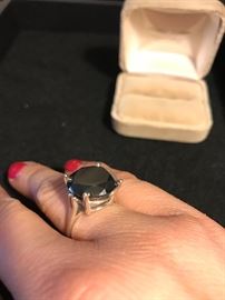 11.26 CARAT NATURAL BLACK DIAMOND RING