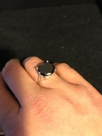 6.02 CARAT NATURAL BLACK DIAMOND RING