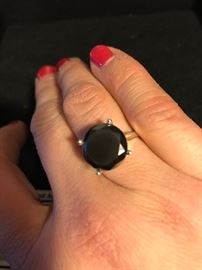 11.26 CARAT NATURAL BLACK DIAMOND RING