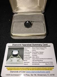 6.02 CARAT NATURAL BLACK DIAMOND RING