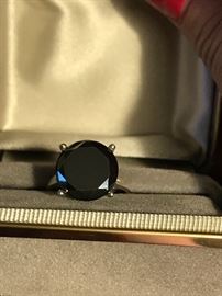 6.02 CARAT NATURAL BLACK DIAMOND RING