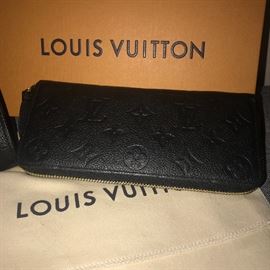 AUTHENTIC LOUIS VUITTON NOIR EMPREINTE CLEMENCE WALLET