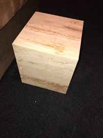 SMALL CUBE MARBLE SIDE TABLE-16"L x 14.5"W x 16"H