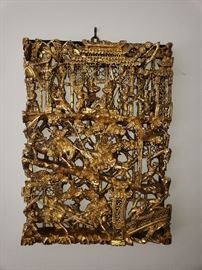 Asian gilt wood wall carving.