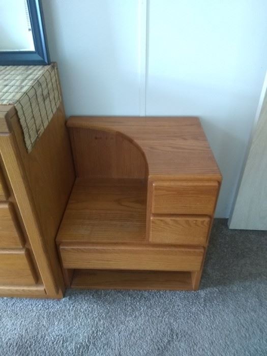 Pair of attached teak end tables 
$100