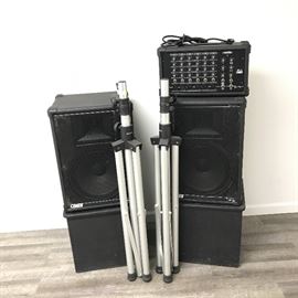 Crate PA System with Pedestals and Tripods https://ctbids.com/#!/description/share/74348