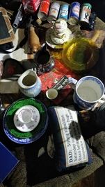 Misc including china from 1820 and earlier. Old beer cans.