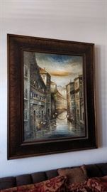 Very large oil painting. Total is 5'x4' including a very thick frame.