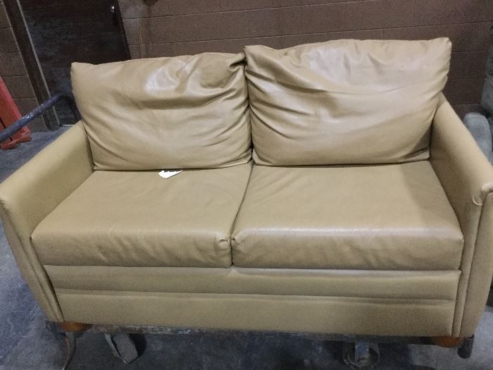Leather sofa couch bed 
