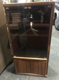 Wood cabinet with glass doors 