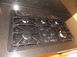 Maple Custom Kitchen Cabinets , Stainless Steel Oven W / Built In Microwave 30" x 42" , GE Profile 5 Burner Cooktop
, 36" Gaggenau Hood , Sorry NO Dishwasher & Refrigerator Opening Size 36" x 70"
 , Black Granite Countertop ,  Island , Stainless Steel Double Sink